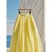 Women's Clothing High Waisted Slimming A Line Skirt High-Waisted A-Line Skirt – Spring Flowy Midi Skirt With Pleated Hem (Vibrant Yellow, S-XL)_ecoleips.com