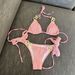 Women's New Sexy Two-Piece Swimsuit With Metal Ring Straps Solid Color Beach Bikini_ecoleips.com