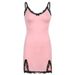 Aria Basics Aria Basics Summer European American Women's Lace Trim, Color-blocking, Slit, Spaghetti Straps, Sexy Slim-fitting, Elegant Dress_ecoleips.com