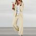 Elegant Women’s Blazer & Trousers Set – Stretch Polyester Professional Suit (S-XXL, Black/Tan/Navy/Light Gray/Chocolate)_ecoleips.com
