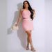 Women's Clothing Knitted Elastic Sports Casual Skirt Sweater Short Suit_ecoleips.com