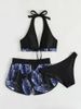 Women’s Clothing new women's fashion multi color printing high end sexy bikini BIKINI three piece swimsuit_ecoleips.com