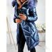 Women's Shiny PU Trench Coat With Faux Fur Hood - Slim Fit Long Winter Jacket, Warm Quilted Outerwear For Cold Weather_ecoleips.com