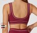 Zechuang Color Block Brushed Yoga Sports Bra U Shaped Backless High End Fitness Running Women's Wear_ecoleips.com
