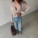 "Women's Cropped Knit Top - Slim Fit Ribbed Texture, Sexy Midriff Cutout, Long Sleeve Crewneck - Versatile Layering Essential For Fall/Winter_ecoleips.com
