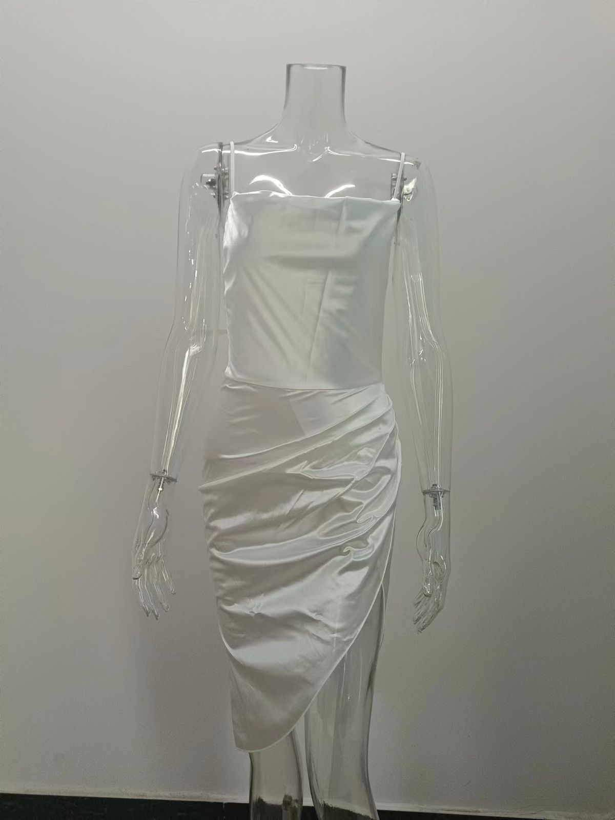 K Fashionable And Sexy Slit Dress, Slim Fit Temperament, Sexy Suspender Slit Dress_ecoleips.com