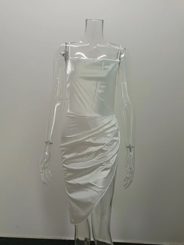 K Fashionable And Sexy Slit Dress, Slim Fit Temperament, Sexy Suspender Slit Dress_ecoleips.com