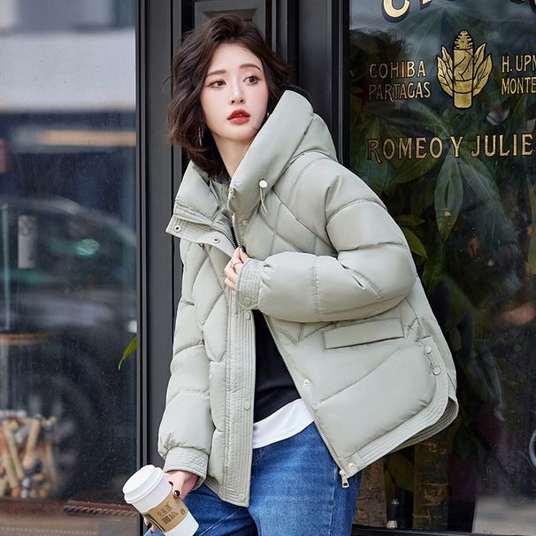 Women's Winter Puffer Coat – Lightweight Quilted Jacket With Bio-Down Fill (Black/Khaki/Apricot/Gray-Green, M-XXL)_ecoleips.com