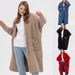 Women's Clothing New Cardigan Solid Color Women's Knitted Sweater Women's Loose Medium And Long_ecoleips.com