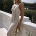 Women's Clothing Spring And Summer Backless Sexy Hip Wrapped Knitted Beach Skirt Blouse Dress_ecoleips.com