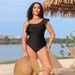 Shencai New Sexy One-Shoulder Lace Ruched One-Piece Swimsuit P2409_ecoleips.com