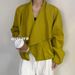 Oversized Lapel Long Sleeve Lace Trim Jacket Women's Lightweight Linen Blend Cropped Blazer For Summer, Boho Chic Cover-Up_ecoleips.com