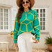 New Women's Sweater Autumn And Winter Crew Neck Long Sleeve Knitted Sweater Geometric Line Jacquard Knitted Top_ecoleips.com