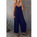 Suitable For All Seasons 2025 Summer New Women's Solid Color Pocket Loose Casual Strap Jumpsuit_ecoleips.com