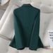 Elegant Petite Women's Blazer Slim Fit Short Jacket Notched Lapel Stretch Polyester Office Casual Wear_ecoleips.com