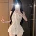 2026 Summer New Trendy Unique Polo Collar Sleeveless Shirt, Solid Color Ruffle Trim Slim Fit Top_ecoleips.com
