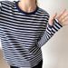 Striped Long-Sleeved Women's Autumn Loose Korean-Style T-Shirt With A Base Layer Underneath_ecoleips.com