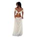 Pure Gentle 2025 Cross-Border European And American Summer Fashion Lace Trim Split Sexy Solid Color Long Dress_ecoleips.com
