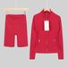 Women's Double Gold Jacket Set Slim Fit Outerwear For Fitness Sports Running Yoga In Stock_ecoleips.com