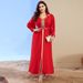 Elegant Floral Embroidered Long Skirt With Diamond Accents - Small Lapel Evening Dress_ecoleips.com