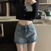 Women's Clothing Denim Skirt Women's Spring New Style Hip Covering High Waist A Line Skirt Slim Shorts Skirt_ecoleips.com