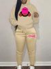 Women's Autumn And Winter Casual Fashion Letter Pattern Printed Thick Velvet Warm Hooded Sweatshirt+sweatpants Set-675_ecoleips.com