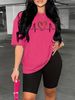 Summer Women's Casual And Fashionable Leopard Print Heart-shaped Printed Loose T-shirt+shorts Two-piece Sportswear Suitable For Daily Wear-115_ecoleips.com