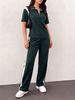 Women's Short Sleeve Two Piece Set Casual Summer Outfit Trendy Matching Top And Shorts_ecoleips.com