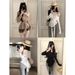 Women's Irregular Off-Shoulder Long Sleeve T-Shirt White Thin Slim Fit Summer Style Tie Waist Slightly Sheer Sun Protection Top_ecoleips.com