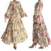 Women's Clothing Middle East Popular Flower Print Long Sleeve Fashionable Temperament Muslim Dress_ecoleips.com