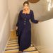 Elegant A‑Line Office Dress With Waist Definition & Flared Hem For Professional Women Breathable Stretch Polyester Fabric_ecoleips.com