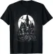 Women's T-Shirts Creepy Haunted Home Hill On A Halloween Moonlit Night T-Shirt_ecoleips.com