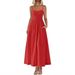 2026 European And American Foreign Trade Cross-border Women's Clothing Bestseller: Spaghetti Strap Pleated Tank_ecoleips.com