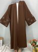 New Diamond Bow Large Sleeves Muslim Women Kimono Abaya Nida Eid Holiday Dress Islam Modest Long Dresses With Sleeves Black Robe_ecoleips.com