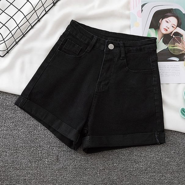 Women's Clothing Light Colored All Match High Waist Washed Denim Shorts For Women Summer Wide Leg A Line Hot Pants Trend Ins_ecoleips.com