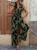 Women's Sleeveless High-Waisted Wide-Leg Jumpsuit Spring/Summer Printed_ecoleips.com
