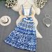 women's fashion casual long sved lace patchwork top and skirt set american style autumn clothing_ecoleips.com