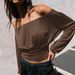 2025 Hot-Selling New Women's Y2K T-Shirt, Off-Shoulder Long-Sleeve Top, Summer High-End Pleated Pure Desire Base Shirt_ecoleips.com