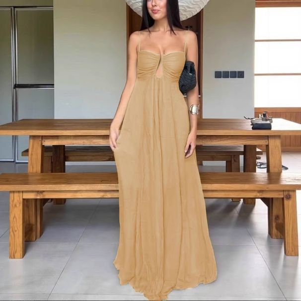 Summer Sexy U Shaped Suspender Dress for Women European And American Style Full Swing Design New 2026 Fashion for Foreign Trade Cross Border_ecoleips.com