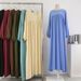 Women's Clothing Muslim Loose Large Size Long Sleeved Solid Color Pullover Robe Skirt Spring And Autumn Knee Length Skirt Dress_ecoleips.com