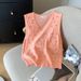 Women's Clothing Real Shot Spot Summer New Design Chic Beaded Sleeveless T Shirt V Neck Vest Sweater For Women_ecoleips.com