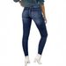 Women's Clothing Front Button Pocket Simple Plus Velvet Skinny Pants_ecoleips.com