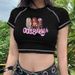 Summer New Women's Clothing With Letter Print, Short-sleeved, European And American Style, Cropped Top, Round-neck_ecoleips.com