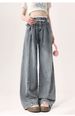Trendy Love Print Checkered Patchwork Fake Two-Piece Tee With Lace Trim High-Waist Jeans Set_ecoleips.com
