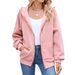 Women's Clothing Zip-Up Hooded Sweatshirt With Pockets - Casual Long Sleeve Pullover For Fall & Winter_ecoleips.com