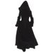 Vintage Faux Fur Hooded Belted Trench Coat For Women - Elegant Long Swing Coat With Detachable Waist Tie (Black, Burgundy, Dark Green)_ecoleips.com