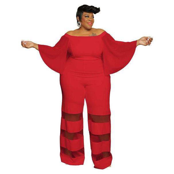 Women's Clothing Plus Size Women's Sexy Color Block Jumpsuit Fashion Long Sleeve For Formal & Casual For Women_ecoleips.com
