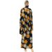 Printed Floral Worship Outfit Ethnic Style Long Headscarf And Skirt Two-Piece Set_ecoleips.com