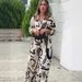 Women's Clothing commuting leisure color loose wide leg pants suit_ecoleips.com