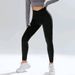 Women's yoga waist sports running fitness casual yoga pants leggings nine-point pants_ecoleips.com